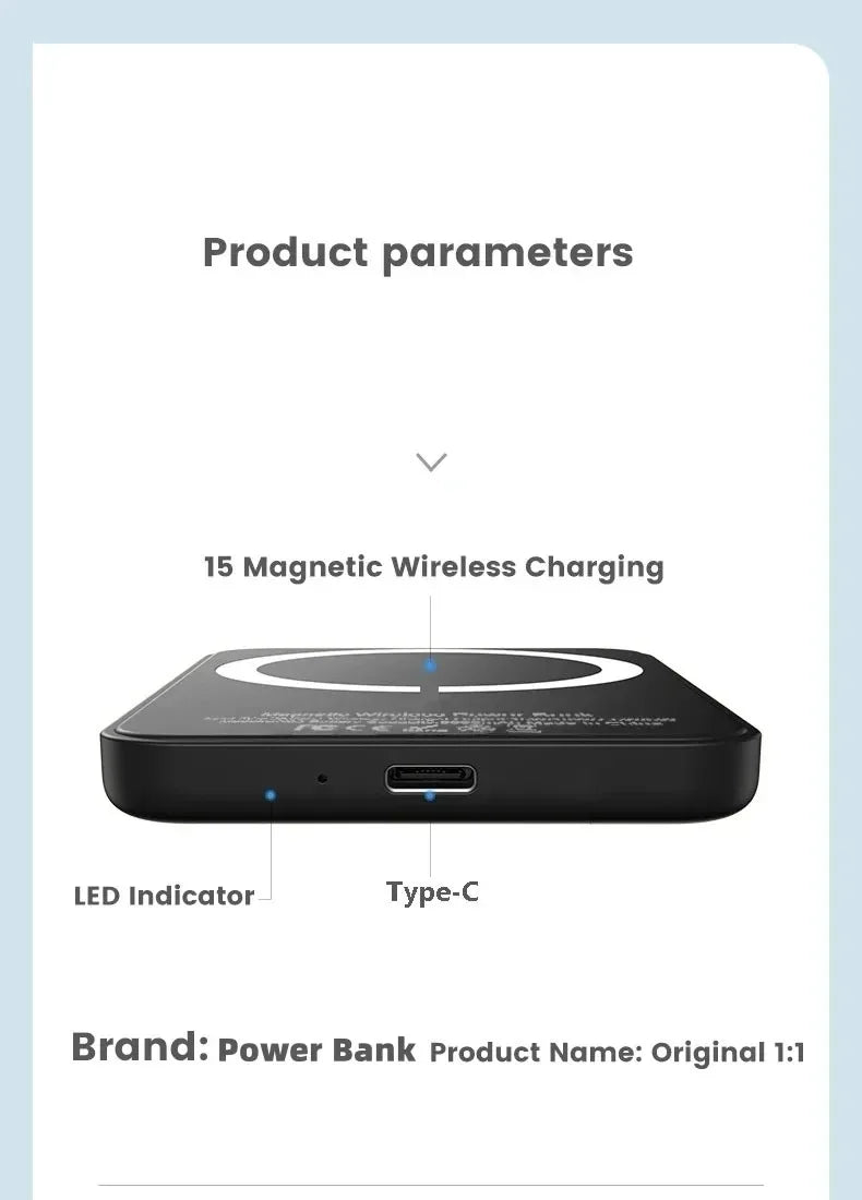 Fast Magnetic Power Bank Wireless