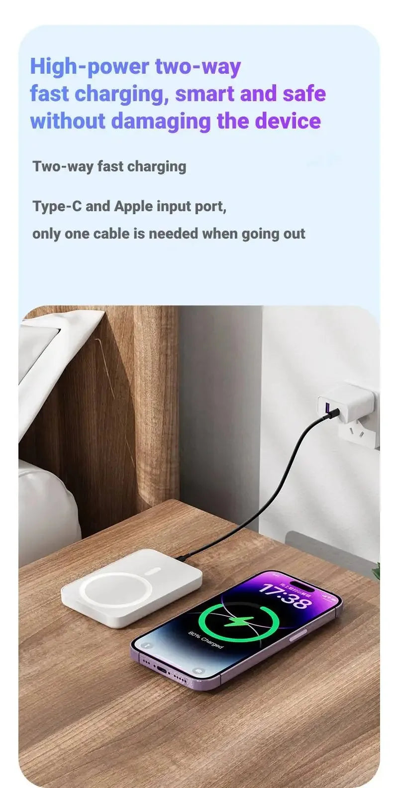 Fast Magnetic Power Bank Wireless