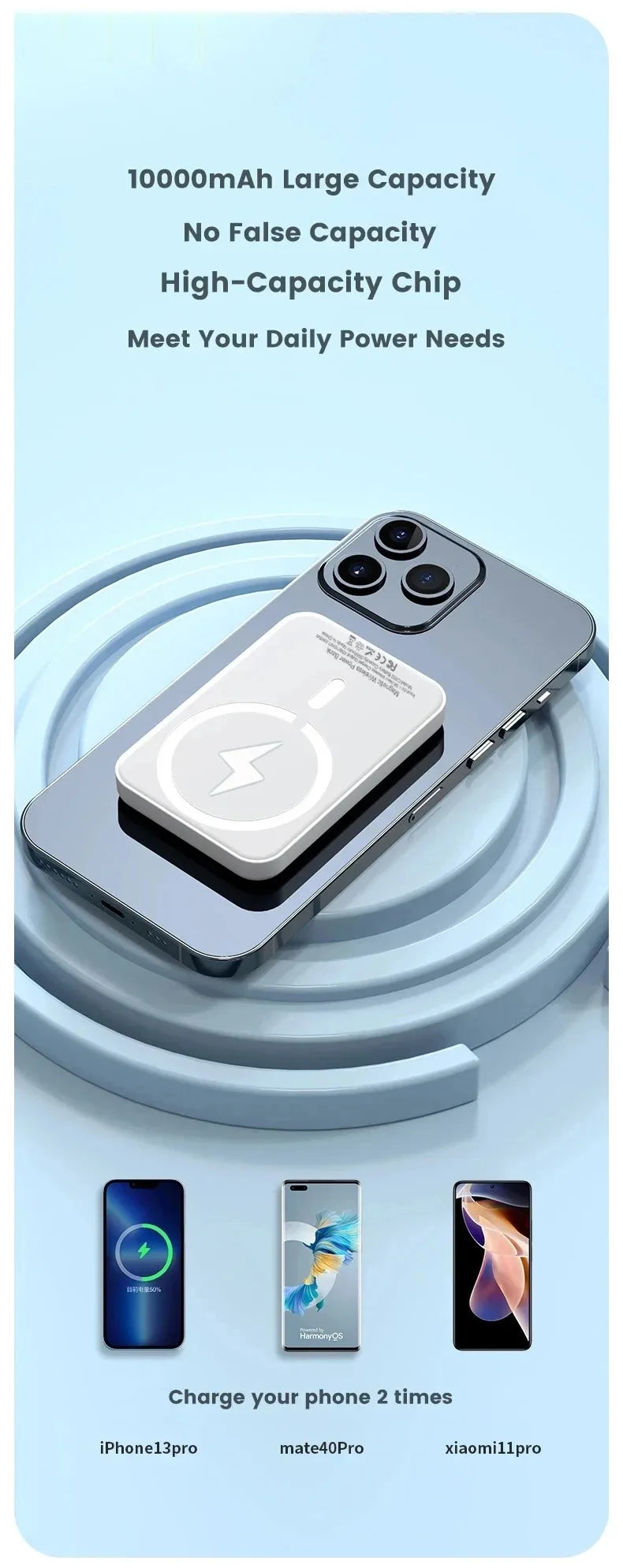 Fast Magnetic Power Bank Wireless